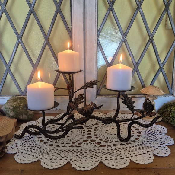 Iron 3 Pillar Branch Candle Holder - Picture 10 of 13